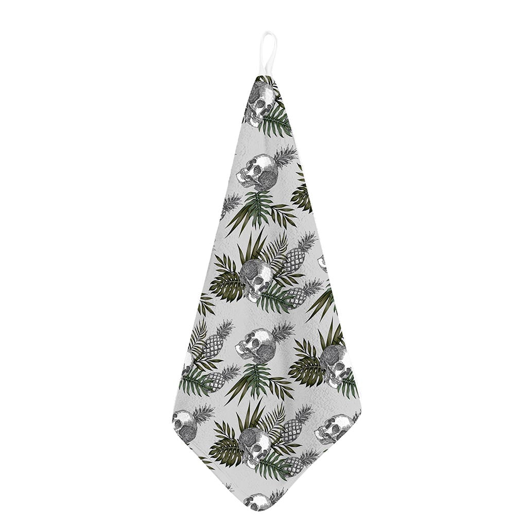 Tropical Pineapple Skull Pattern Print Hand Towel