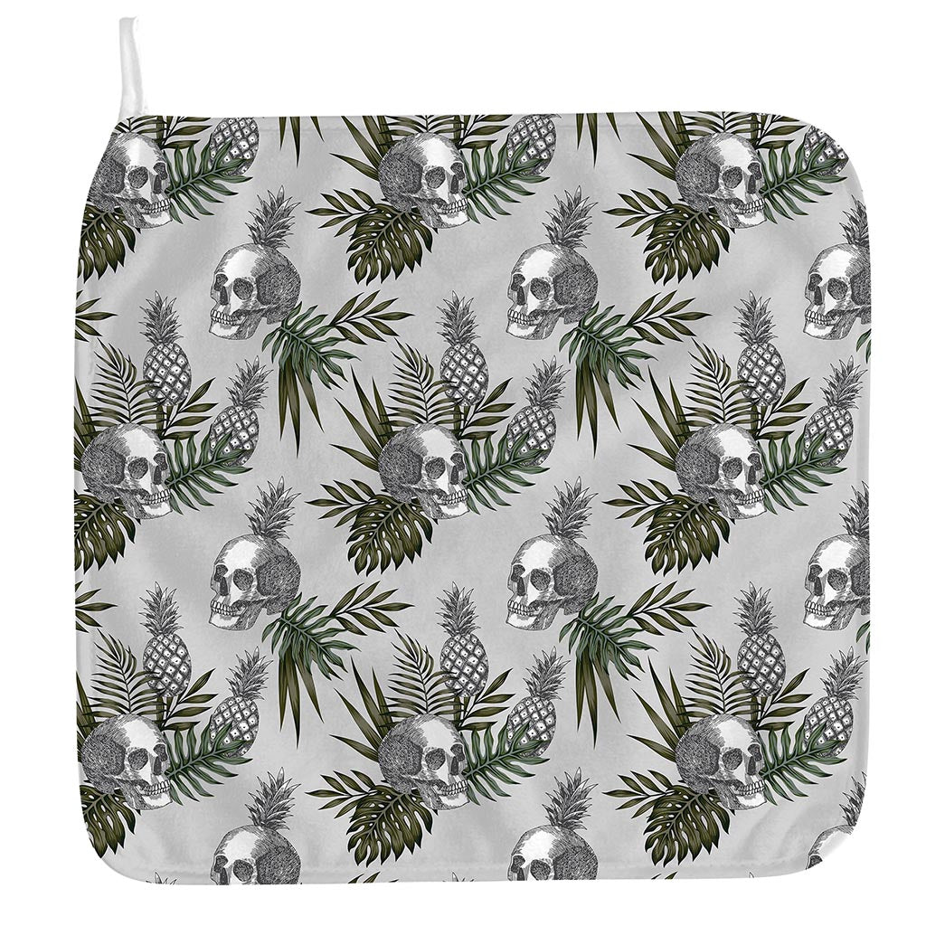 Tropical Pineapple Skull Pattern Print Hand Towel