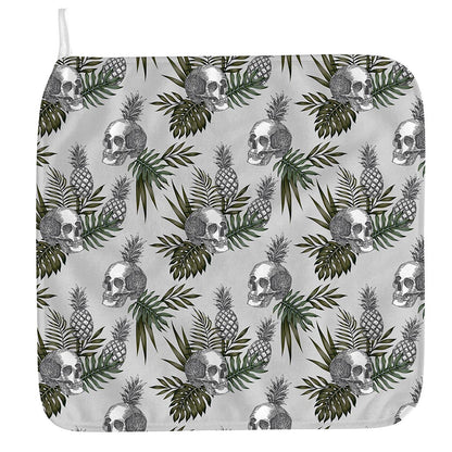 Tropical Pineapple Skull Pattern Print Hand Towel