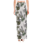 Tropical Pineapple Skull Pattern Print High Slit Maxi Skirt