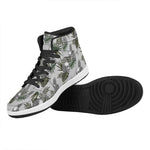Tropical Pineapple Skull Pattern Print High Top Leather Sneakers