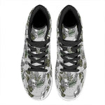 Tropical Pineapple Skull Pattern Print High Top Leather Sneakers