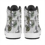 Tropical Pineapple Skull Pattern Print High Top Leather Sneakers