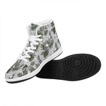 Tropical Pineapple Skull Pattern Print High Top Leather Sneakers