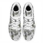 Tropical Pineapple Skull Pattern Print High Top Leather Sneakers