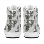 Tropical Pineapple Skull Pattern Print High Top Leather Sneakers