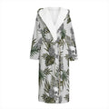 Tropical Pineapple Skull Pattern Print Hooded Bathrobe