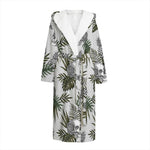 Tropical Pineapple Skull Pattern Print Hooded Bathrobe