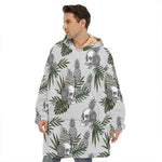 Tropical Pineapple Skull Pattern Print Hoodie Blanket
