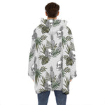 Tropical Pineapple Skull Pattern Print Hoodie Blanket
