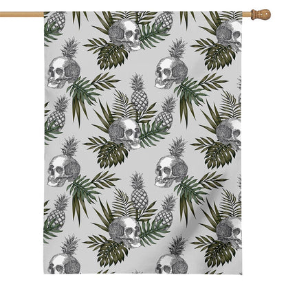 Tropical Pineapple Skull Pattern Print House Flag