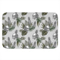 Tropical Pineapple Skull Pattern Print Indoor Door Mat