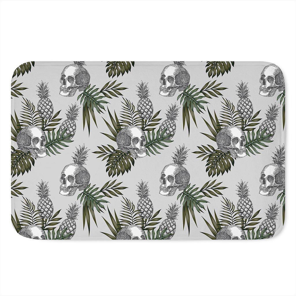 Tropical Pineapple Skull Pattern Print Indoor Door Mat