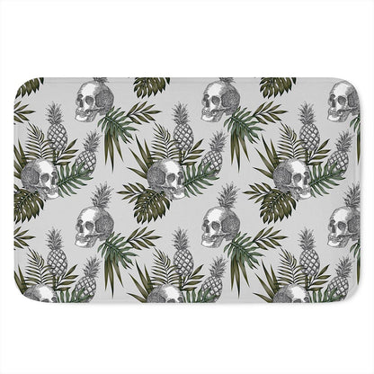 Tropical Pineapple Skull Pattern Print Indoor Door Mat