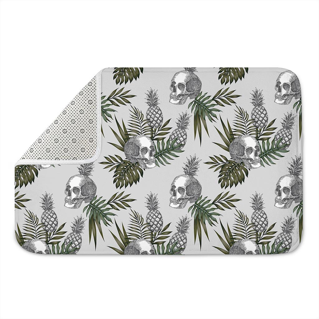 Tropical Pineapple Skull Pattern Print Indoor Door Mat
