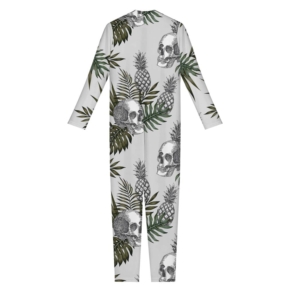 Tropical Pineapple Skull Pattern Print Jumpsuit