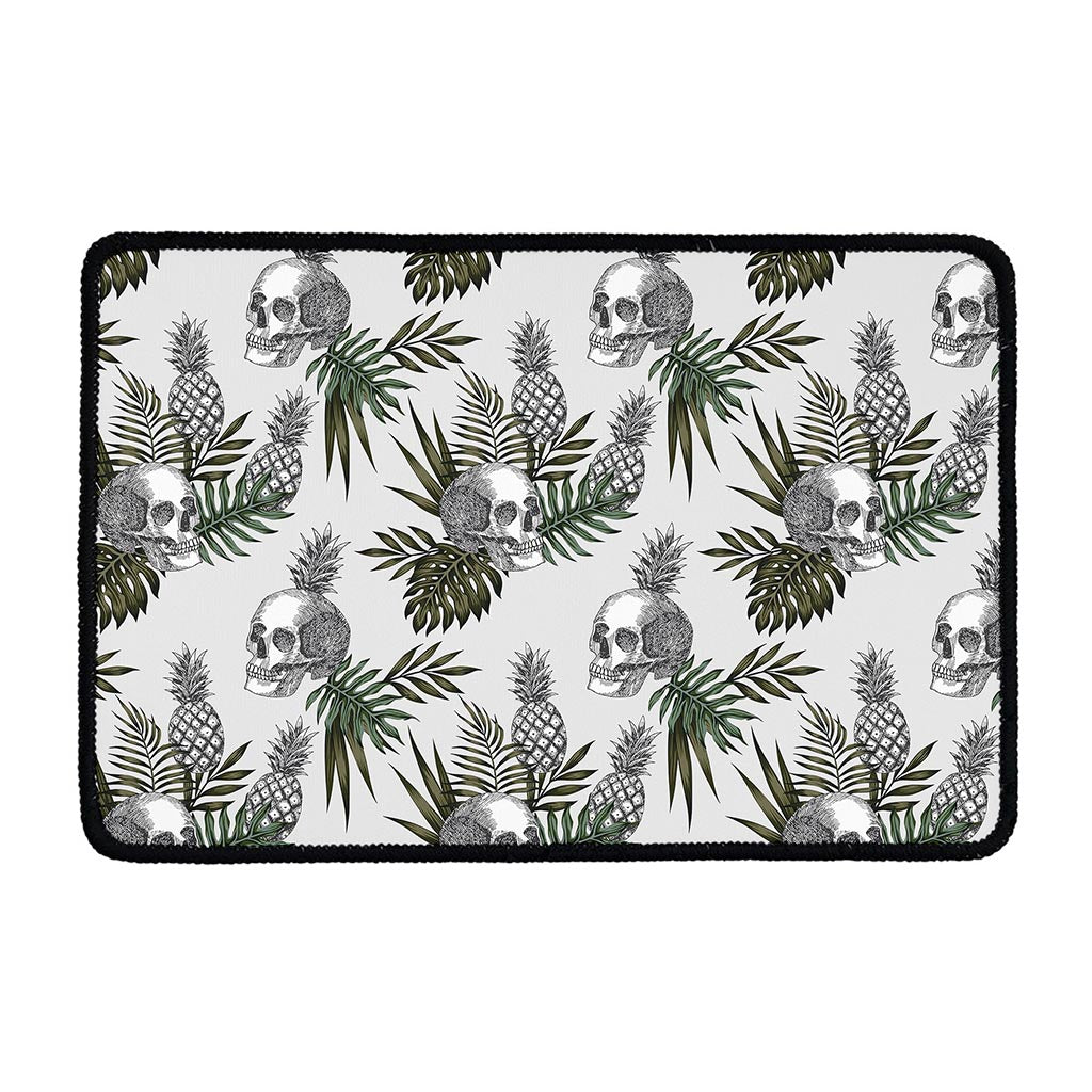 Tropical Pineapple Skull Pattern Print Kitchen Mat