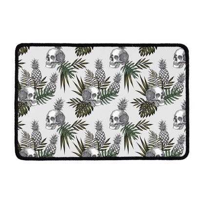 Tropical Pineapple Skull Pattern Print Kitchen Mat