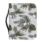 Tropical Pineapple Skull Pattern Print Leather Bible Cover
