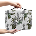 Tropical Pineapple Skull Pattern Print Leather Bible Cover