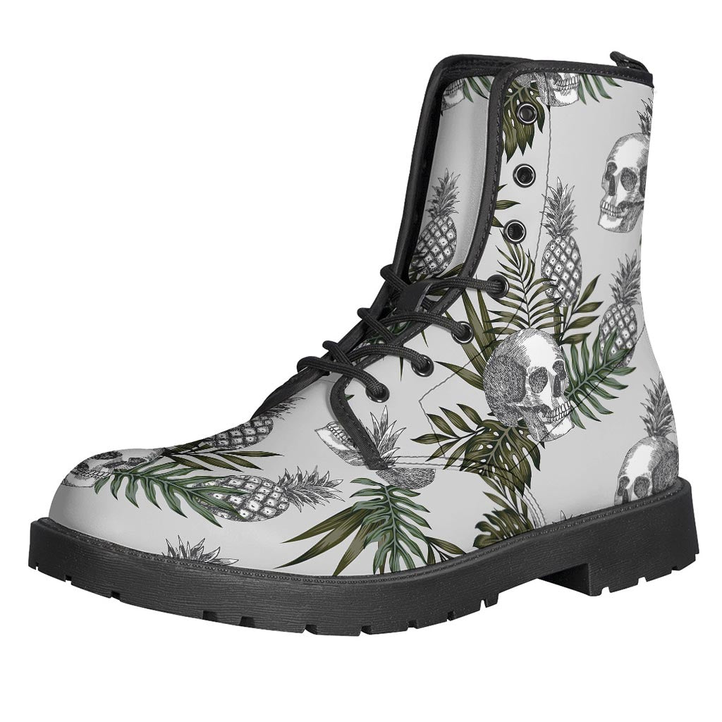 Tropical Pineapple Skull Pattern Print Backpack