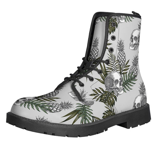 Tropical Pineapple Skull Pattern Print Backpack