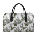 Tropical Pineapple Skull Pattern Print Leather Duffel Bag