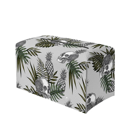 Tropical Pineapple Skull Pattern Print Leather Tissue Box Cover