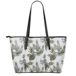 Tropical Pineapple Skull Pattern Print Leather Tote Bag