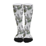 Tropical Pineapple Skull Pattern Print Long Socks