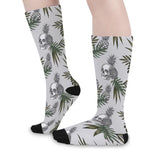 Tropical Pineapple Skull Pattern Print Long Socks