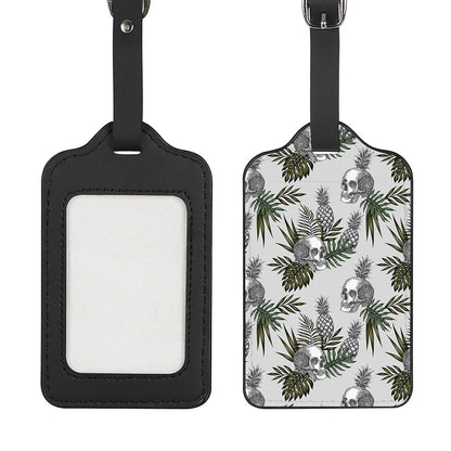 Tropical Pineapple Skull Pattern Print Luggage Tag