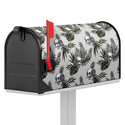 Tropical Pineapple Skull Pattern Print Mailbox Cover