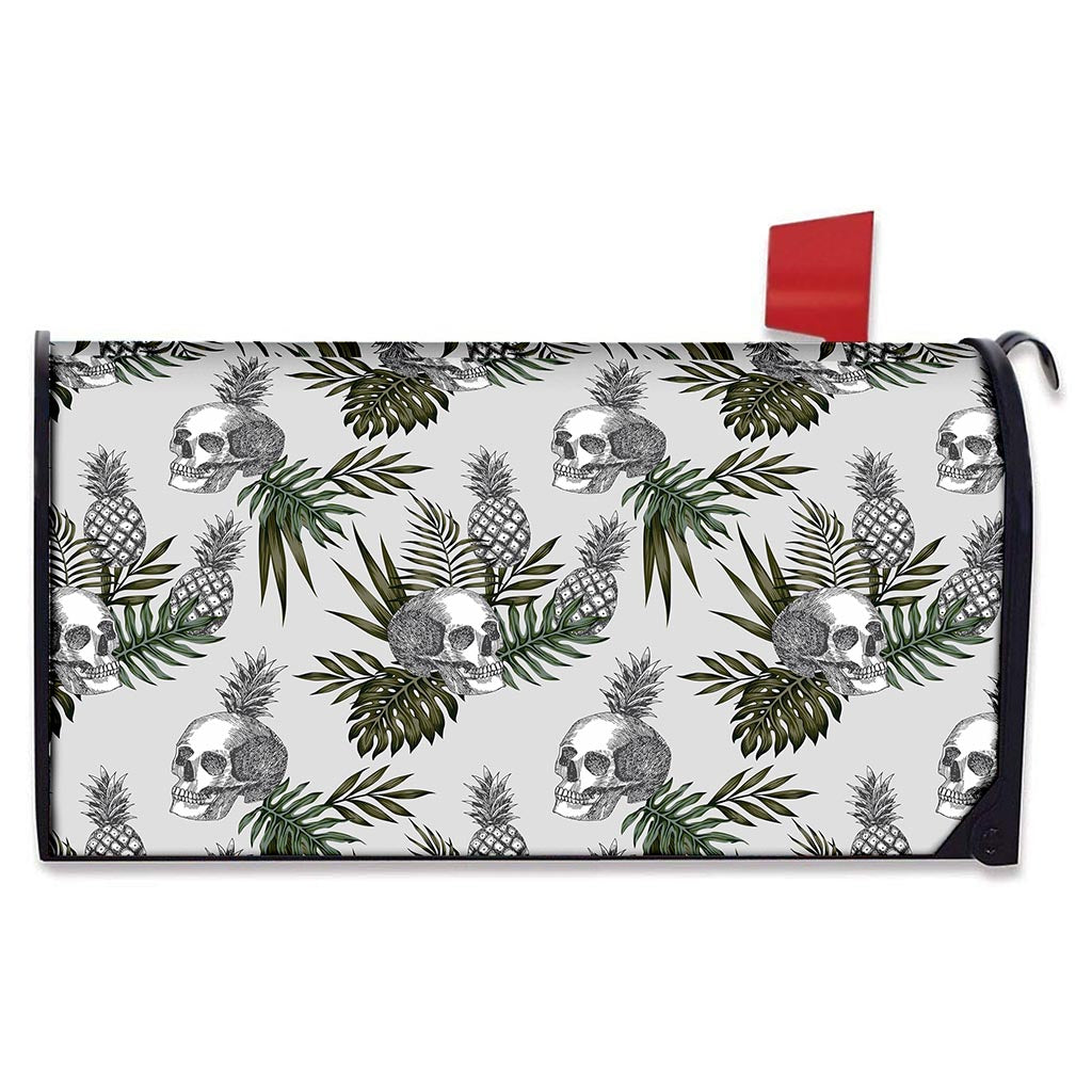 Tropical Pineapple Skull Pattern Print Mailbox Cover