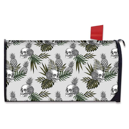 Tropical Pineapple Skull Pattern Print Mailbox Cover