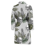 Tropical Pineapple Skull Pattern Print Men's Bathrobe