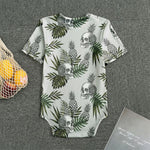 Tropical Pineapple Skull Pattern Print Men's Bodysuit