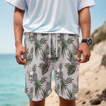 Tropical Pineapple Skull Pattern Print Men's Cargo Shorts