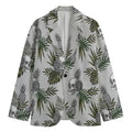 Tropical Pineapple Skull Pattern Print Men's Cotton Blazer