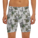 Tropical Pineapple Skull Pattern Print Men's Long Boxer Briefs