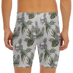 Tropical Pineapple Skull Pattern Print Men's Long Boxer Briefs