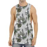 Tropical Pineapple Skull Pattern Print Men's Muscle Tank Top