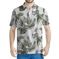 Tropical Pineapple Skull Pattern Print Men's Polo Shirt