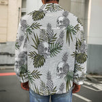 Tropical Pineapple Skull Pattern Print Men's Shirt Jacket