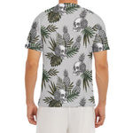 Tropical Pineapple Skull Pattern Print Men's Short Sleeve Rash Guard