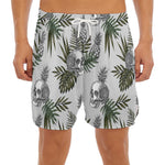 Tropical Pineapple Skull Pattern Print Men's Split Running Shorts