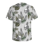 Tropical Pineapple Skull Pattern Print Men's Sports T-Shirt