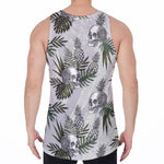 Tropical Pineapple Skull Pattern Print Men's Velvet Tank Top