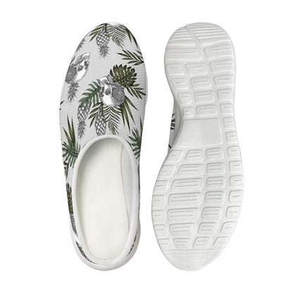 Tropical Pineapple Skull Pattern Print Mesh Casual Shoes