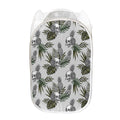Tropical Pineapple Skull Pattern Print Mesh Laundry Hamper